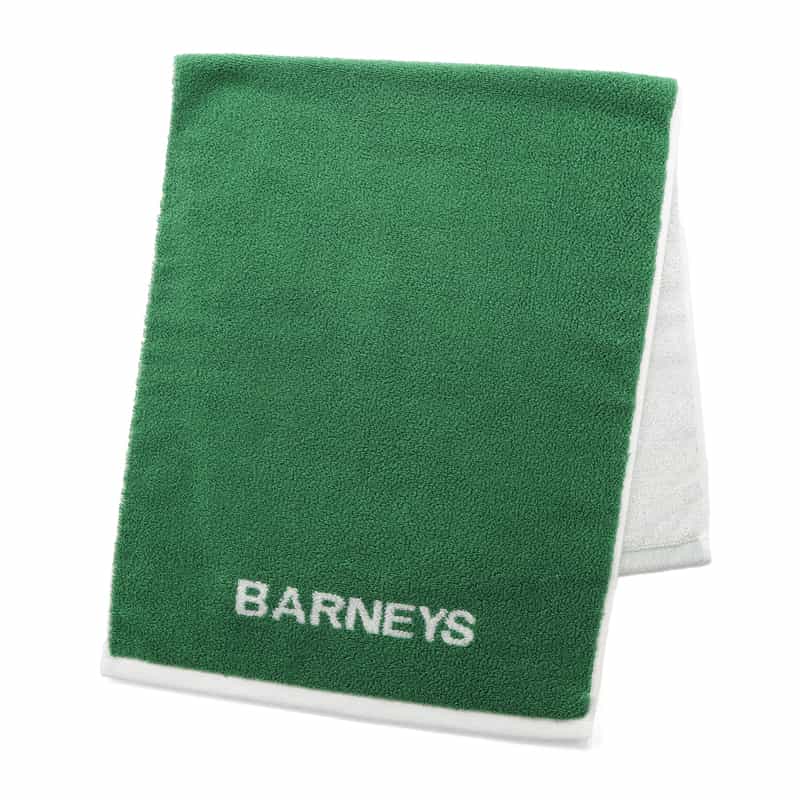 BARNEYS NEW YORK "BARNEYS" ロゴ入りフェイスタオル GREEN
