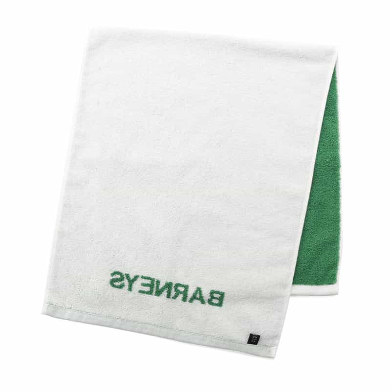 BARNEYS NEW YORK "BARNEYS" ロゴ入りフェイスタオル GREEN
