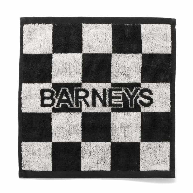 BARNEYS NEW YORK "BARNEYS" ロゴ入りタオルハンカチ BLACK