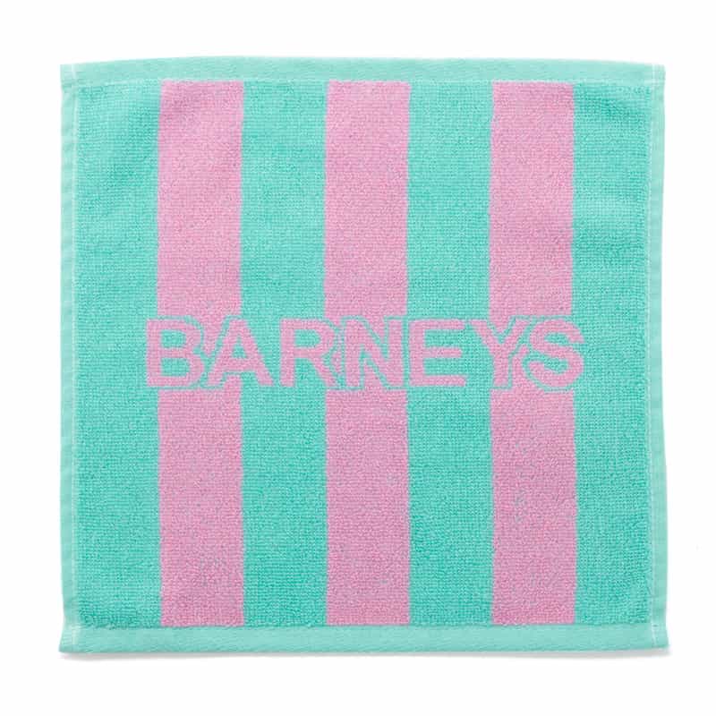 BARNEYS NEW YORK "BARNEYS" ロゴ入りタオルハンカチ LIGHT BLUE