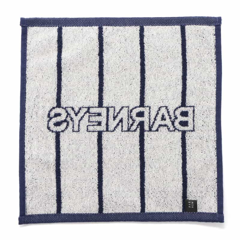 BARNEYS NEW YORK "BARNEYS" ロゴ入りタオルハンカチ NAVY