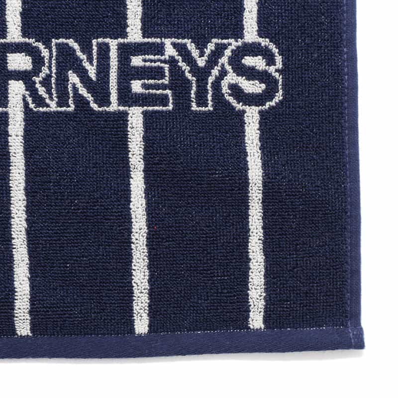 BARNEYS NEW YORK "BARNEYS" ロゴ入りタオルハンカチ NAVY