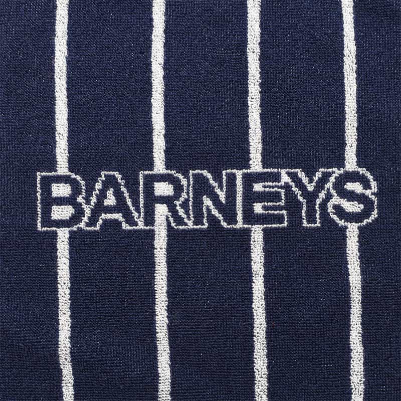 BARNEYS NEW YORK "BARNEYS" ロゴ入りタオルハンカチ NAVY