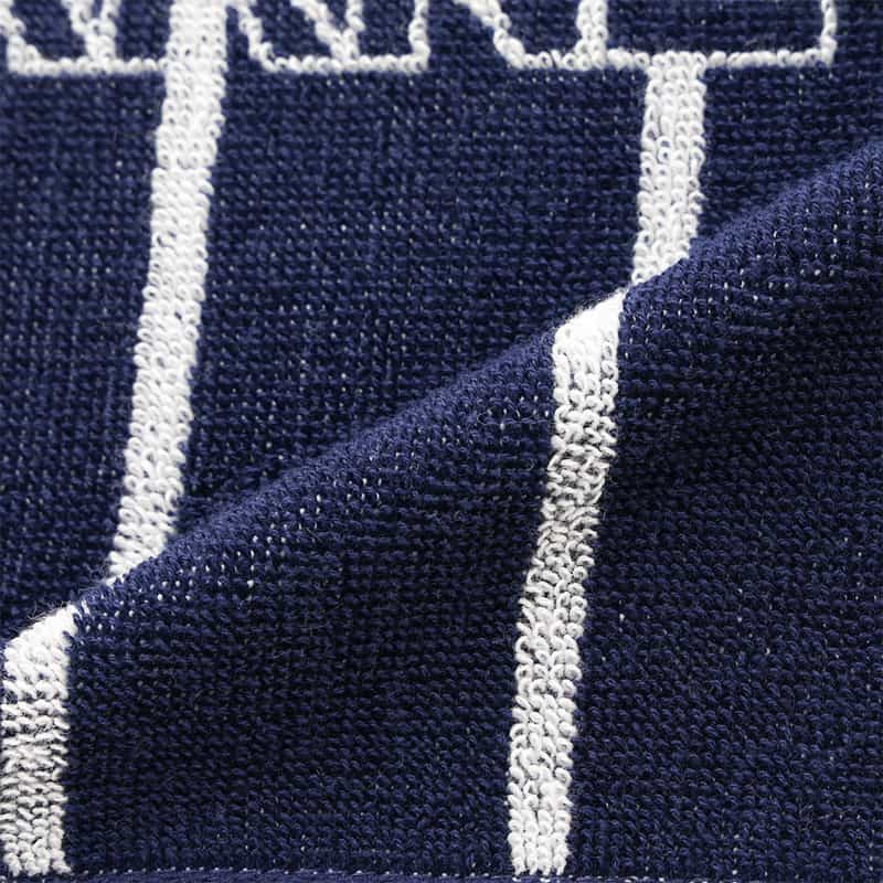 BARNEYS NEW YORK "BARNEYS" ロゴ入りタオルハンカチ NAVY