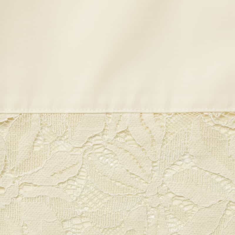 BARNEYS NEW YORK ウォッシャブル レース切替シャツ WHITE