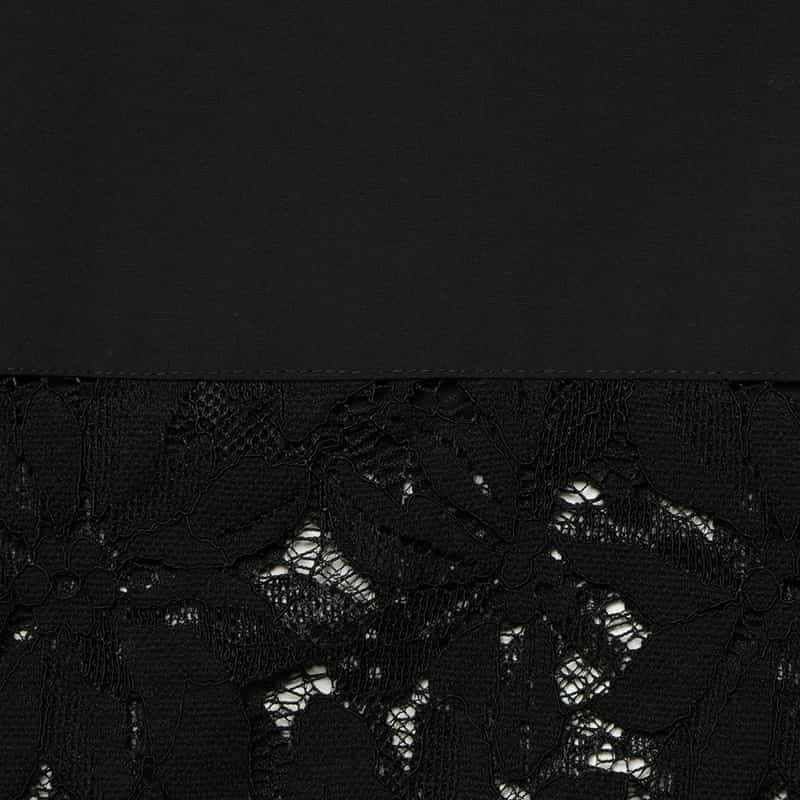 BARNEYS NEW YORK ウォッシャブル レース切替シャツ BLACK