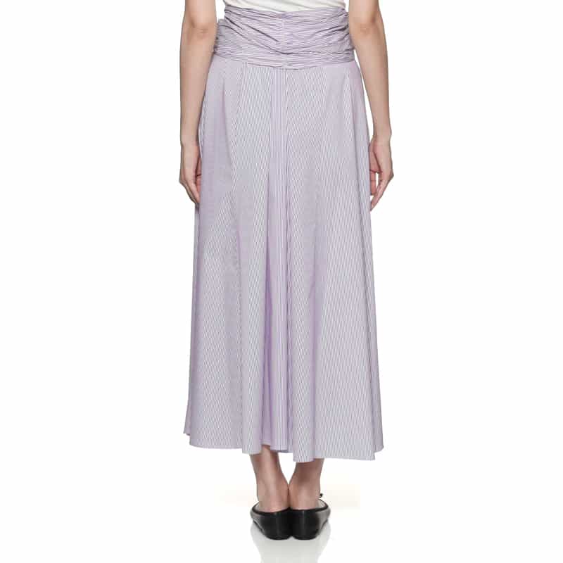 BARNEYS NEW YORK ウォッシャブル フロントリボンシャツスカート PURPLE