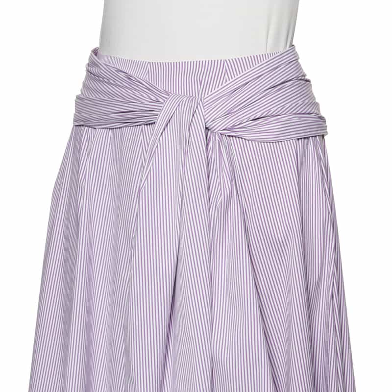 BARNEYS NEW YORK ウォッシャブル フロントリボンシャツスカート PURPLE