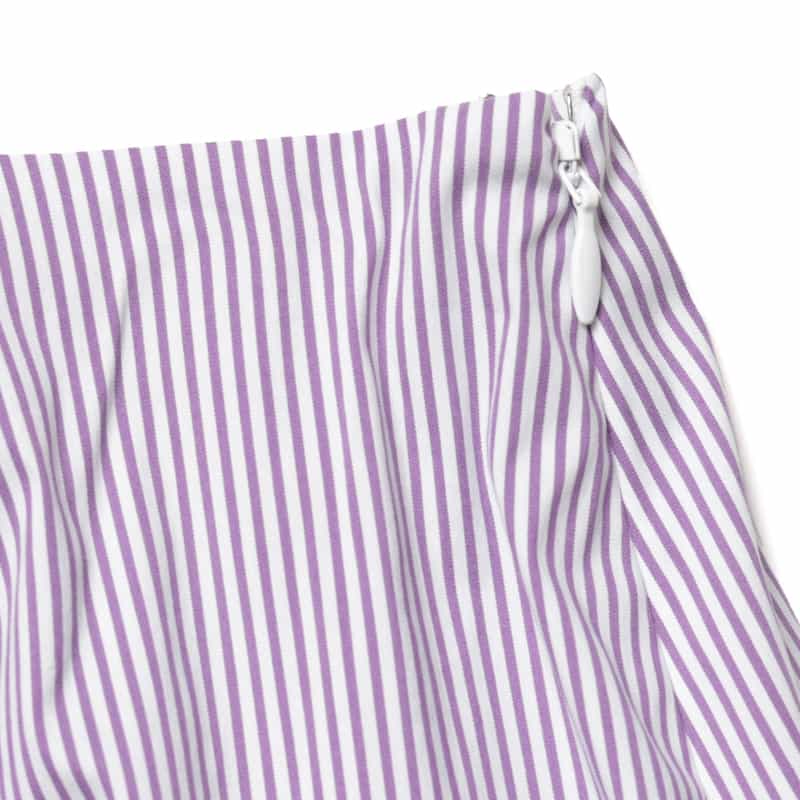 BARNEYS NEW YORK ウォッシャブル フロントリボンシャツスカート PURPLE