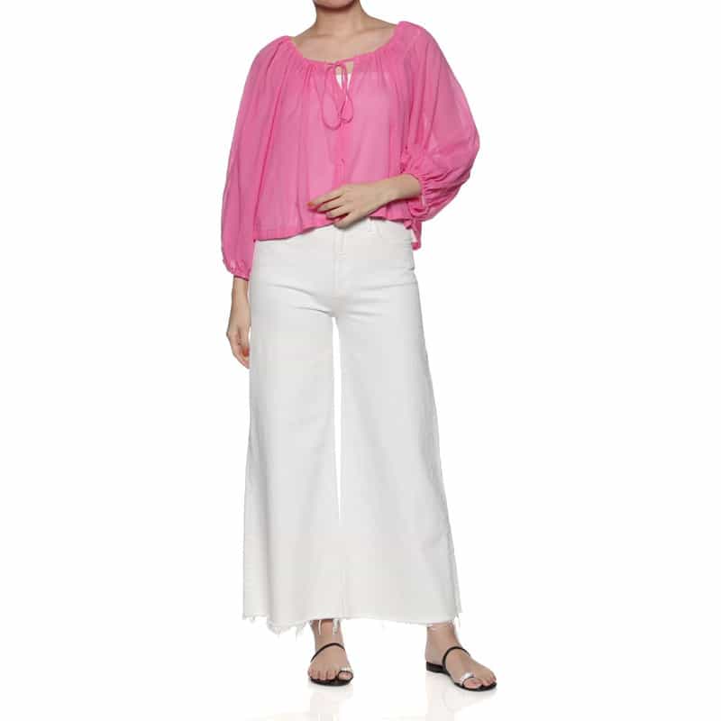 DEVOTION TWINS ボリュームスリーブ リボンブラウス PINK