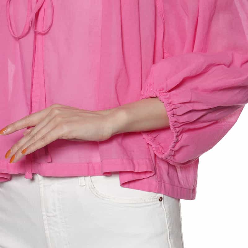 DEVOTION TWINS ボリュームスリーブ リボンブラウス PINK