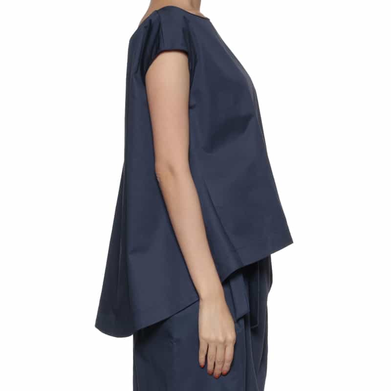DEVOTION TWINS アシンメトリーヘム ブラウス NAVY