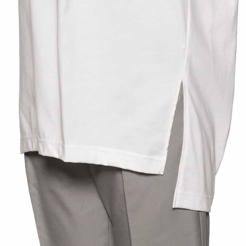 BARNEYS NEW YORK ウォッシャブル ラインスリーブ チュニックプルオーバー WHITE