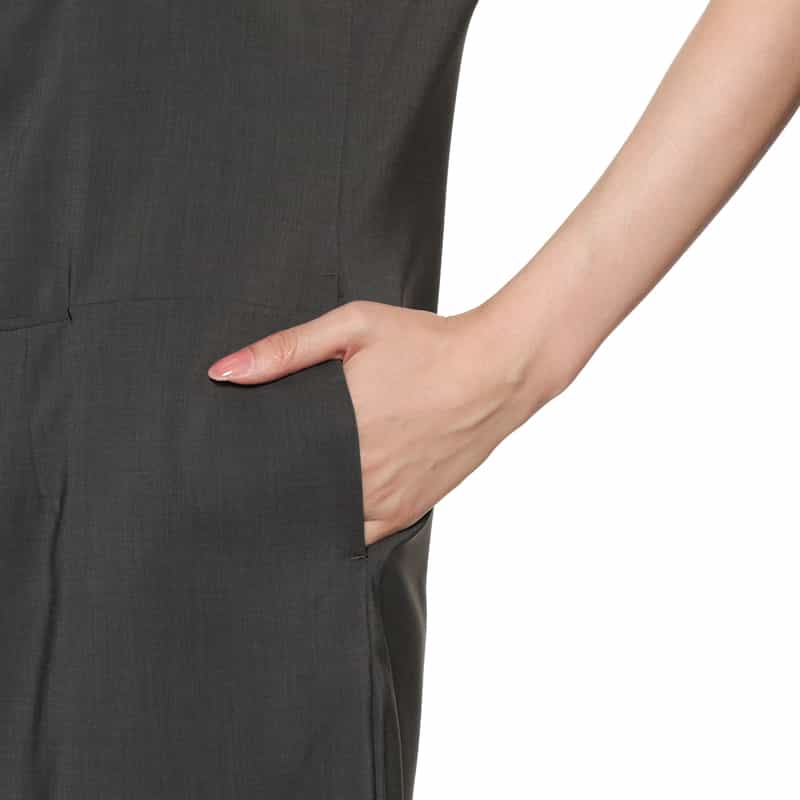 BARNEYS NEW YORK バイカラーノースリーブドレス WHITE