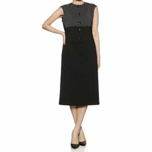 バイカラーノースリーブドレス