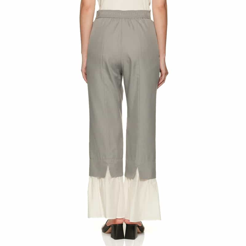 BARNEYS NEW YORK コンビネーション オーガンジーヘム パンツ GRAY