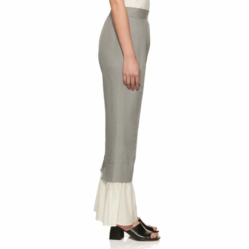 BARNEYS NEW YORK コンビネーション オーガンジーヘム パンツ GRAY