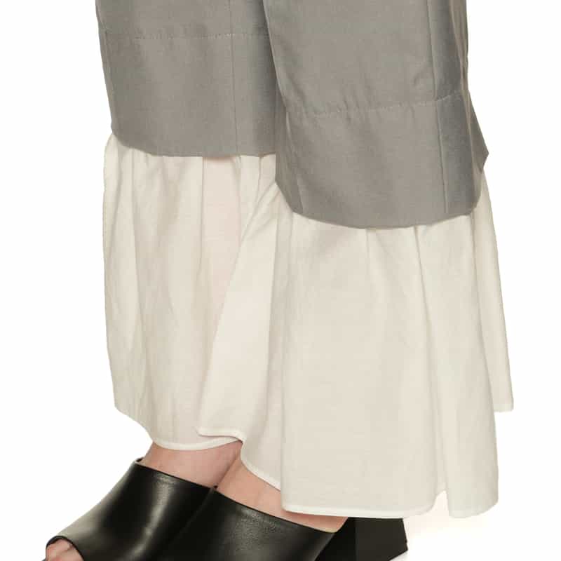 BARNEYS NEW YORK コンビネーション オーガンジーヘム パンツ GRAY