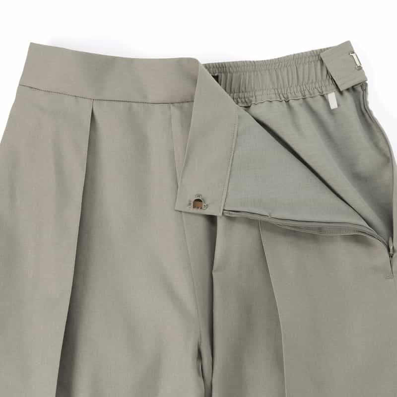 BARNEYS NEW YORK コンビネーション オーガンジーヘム パンツ GRAY