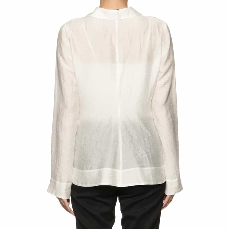 BARNEYS NEW YORK シアー素材フロントホックブラウス WHITE