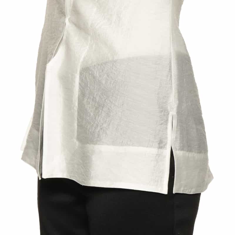 BARNEYS NEW YORK シアー素材フロントホックブラウス WHITE