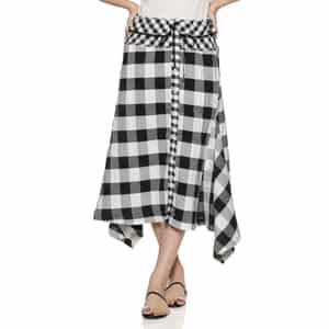 ウォッシャブル アシンメトリー ギンガムチェック柄スカート
