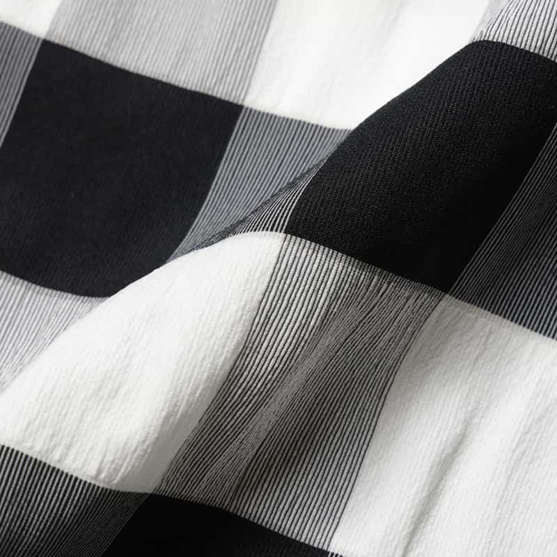 BARNEYS NEW YORK ウォッシャブル アシンメトリー ギンガムチェック柄スカート BLACK