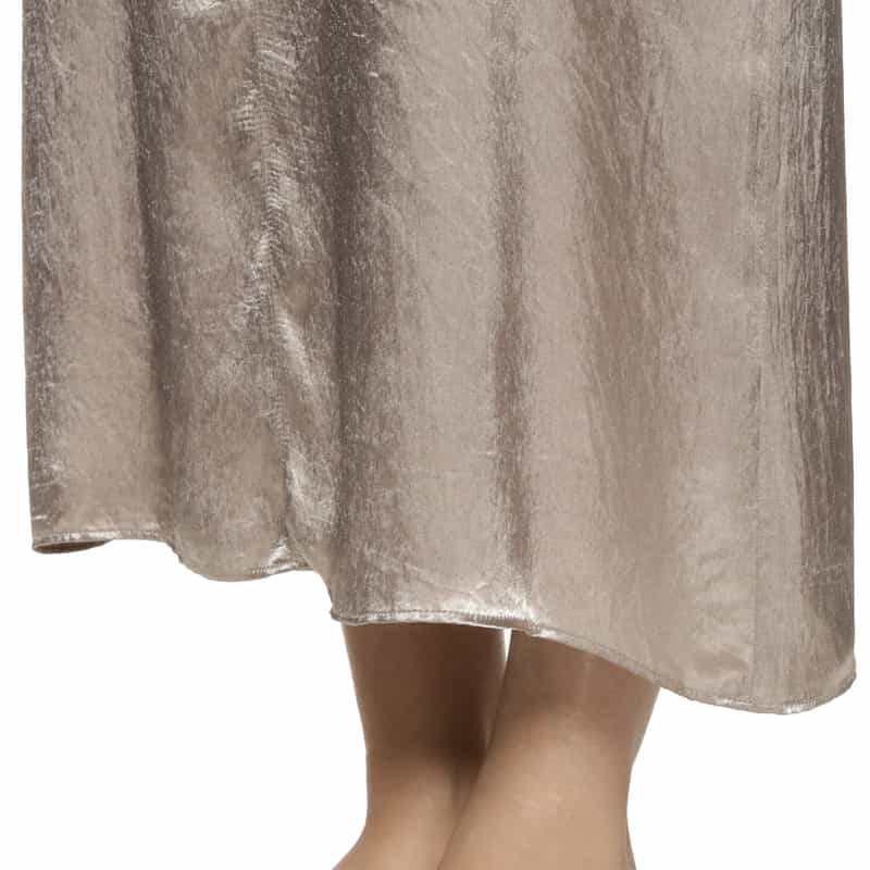 BARNEYS NEW YORK ウォッシャブル サテン ノースリーブロングドレス BEIGE