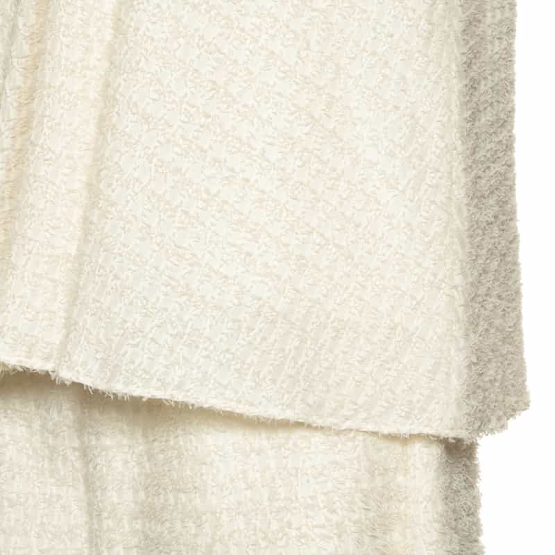 BARNEYS NEW YORK セットアップ ウォッシャブル シャギー素材ノースリーブブラウス WHITE