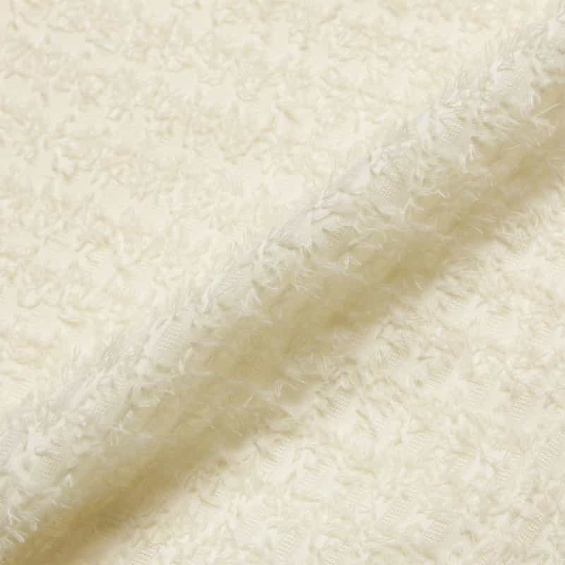 BARNEYS NEW YORK セットアップ ウォッシャブル シャギー素材ワイドクロップドパンツ WHITE