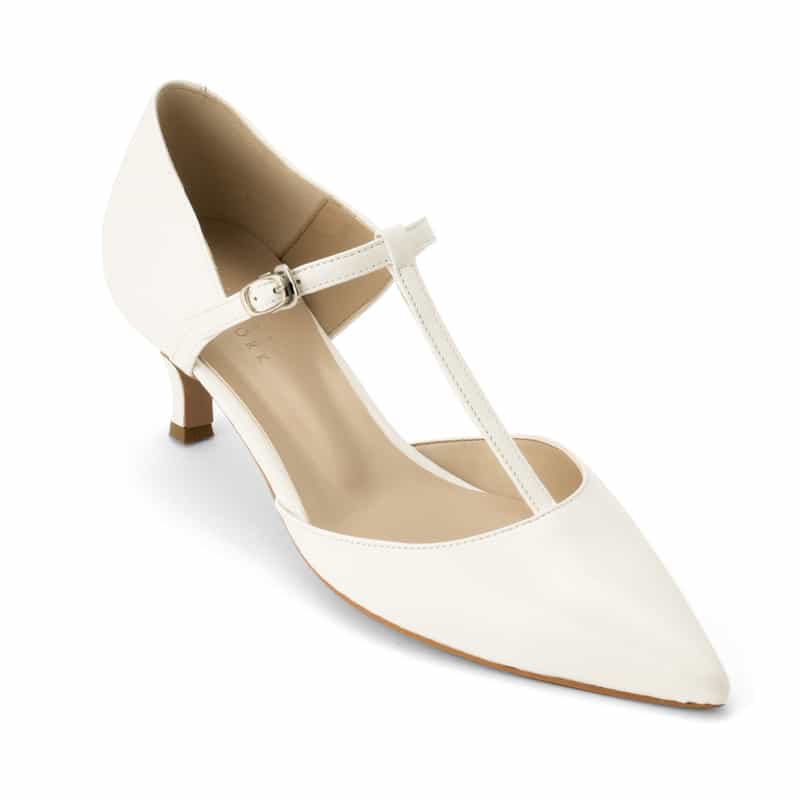 BARNEYS NEW YORK Tストラップパンプス WHITE