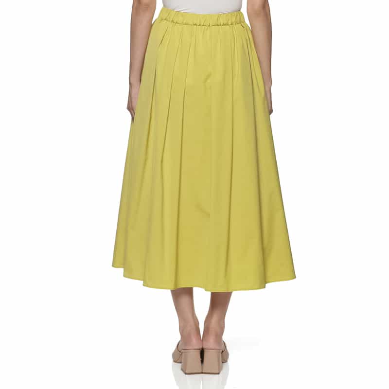 BARNEYS NEW YORK ウォッシャブル タック入りボリュームスカート YELLOW