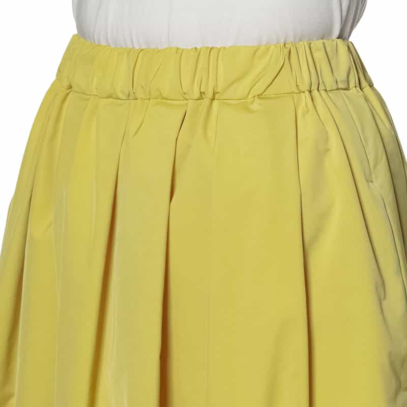 BARNEYS NEW YORK ウォッシャブル タック入りボリュームスカート YELLOW