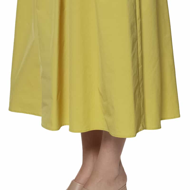 BARNEYS NEW YORK ウォッシャブル タック入りボリュームスカート YELLOW