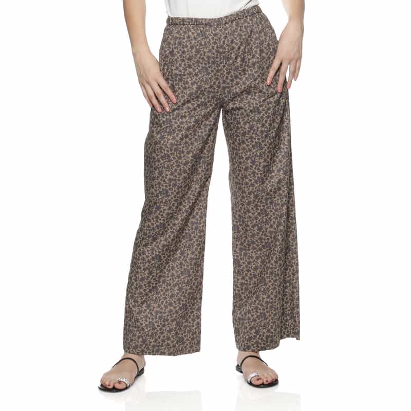 BARNEYS NEW YORK ウォッシャブルドローリングプリントパンツ BEIGE