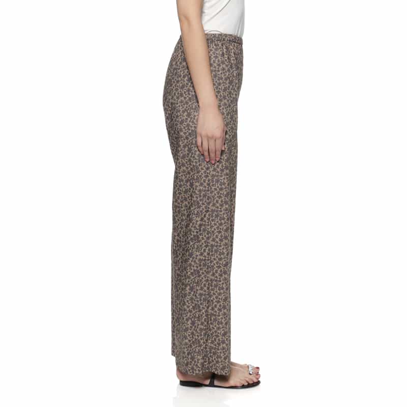 BARNEYS NEW YORK ウォッシャブルドローリングプリントパンツ BEIGE