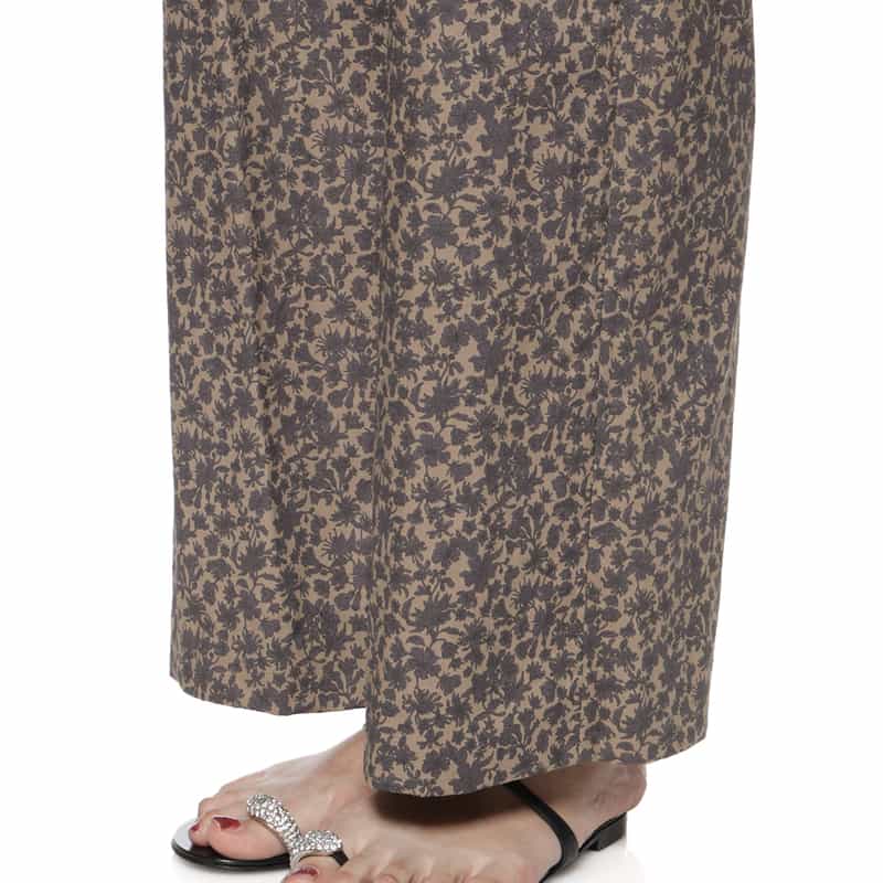 BARNEYS NEW YORK ウォッシャブルドローリングプリントパンツ BEIGE