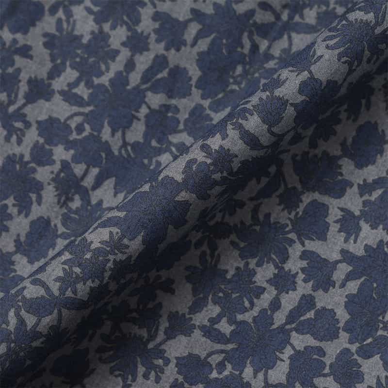 BARNEYS NEW YORK ウォッシャブルドローリングプリントパンツ NAVY