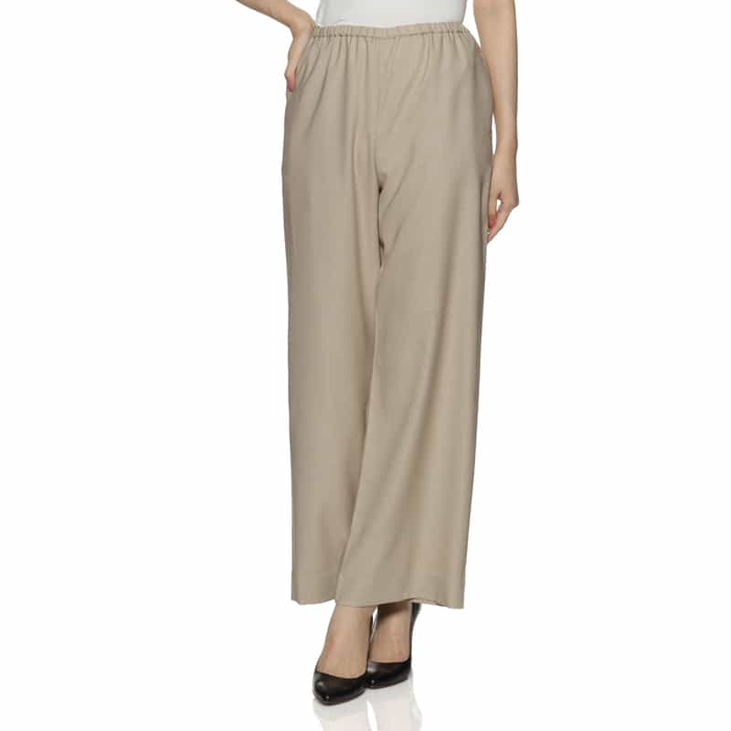 BARNEYS NEW YORK ウォッシャブル ドローストリング付きワイドパンツ BEIGE