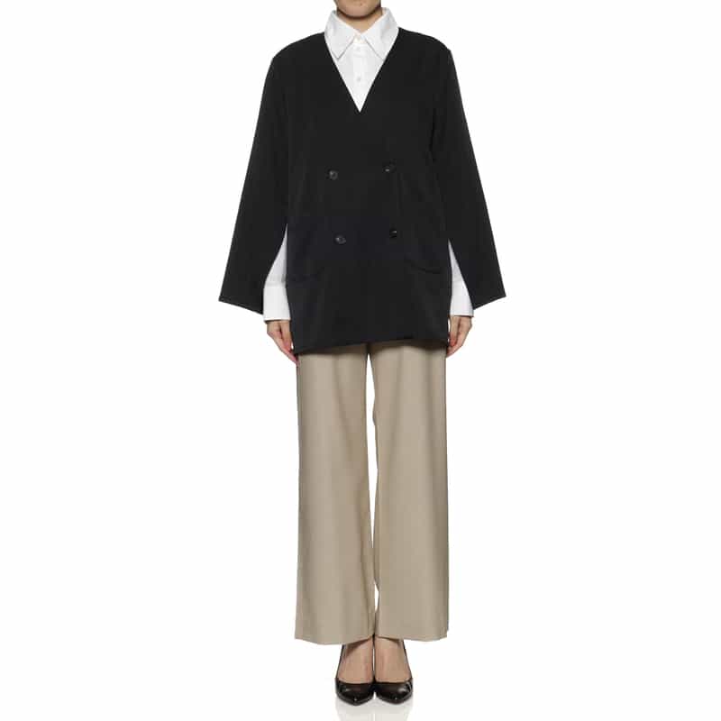 BARNEYS NEW YORK ウォッシャブル ドローストリング付きワイドパンツ BEIGE