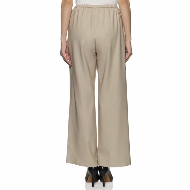 BARNEYS NEW YORK ウォッシャブル ドローストリング付きワイドパンツ BEIGE