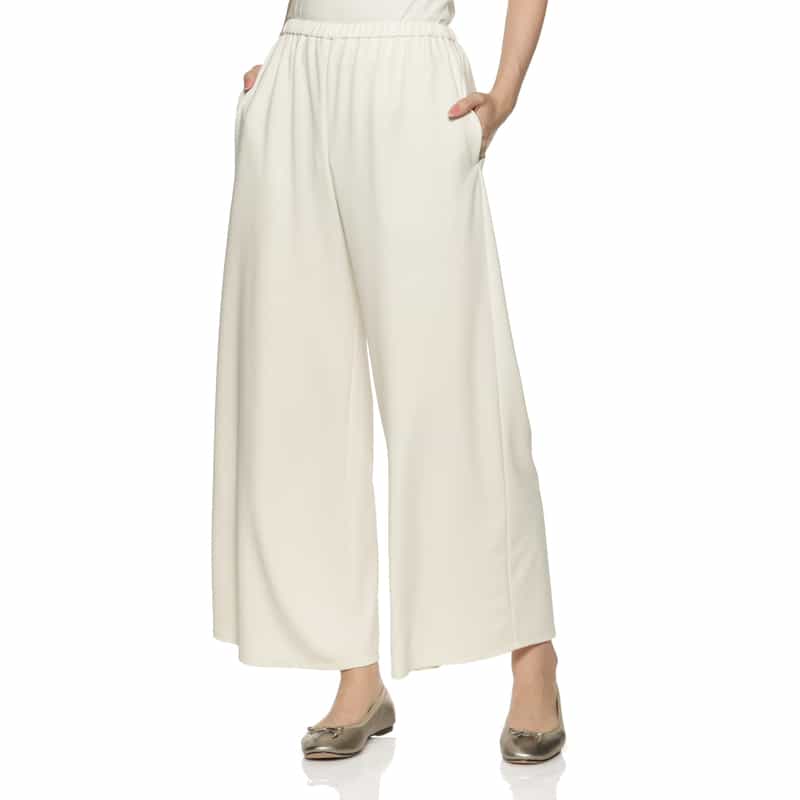 BARNEYS NEW YORK ウォッシャブル ワイドシルエットパンツ OFF WHITE