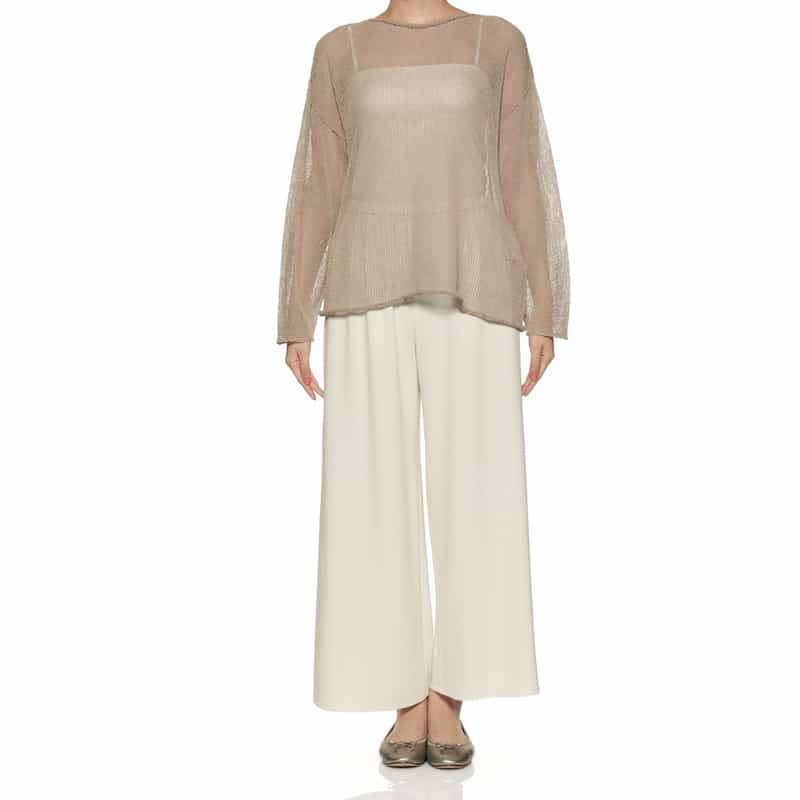 BARNEYS NEW YORK ウォッシャブル ワイドシルエットパンツ OFF WHITE