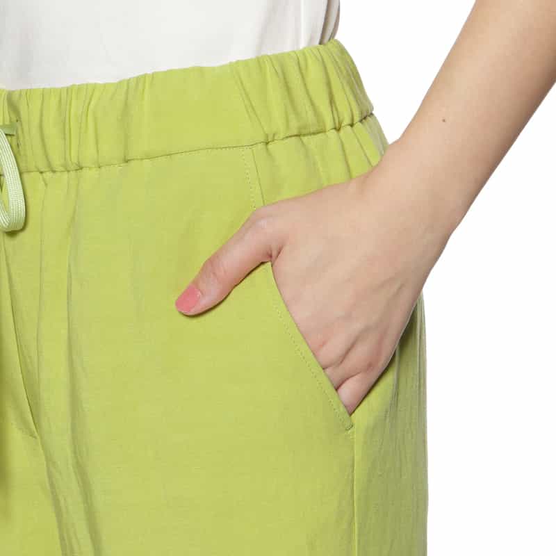 BARNEYS NEW YORK ウォッシャブル ドローストリングワイドパンツ YELLOW