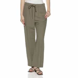 ウォッシャブル ドローストリングワイドパンツ