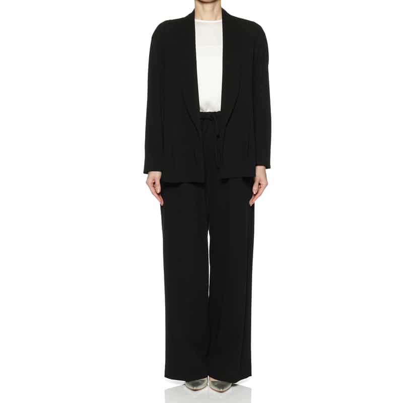 BARNEYS NEW YORK セットアップ ウォッシャブル ワイドパンツ BLACK