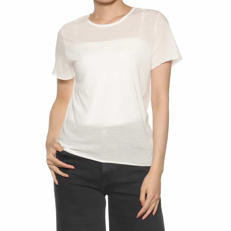 BARNEYS NEW YORK ウォッシャブル シアーカットソー WHITE