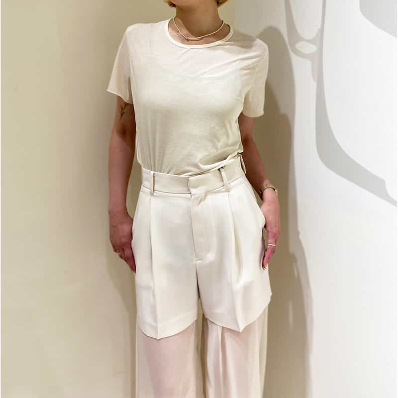 BARNEYS NEW YORK ウォッシャブル シアーカットソー OFF WHITE