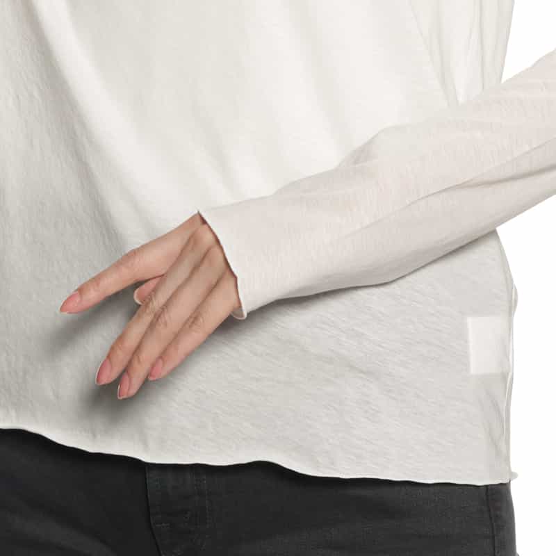 BARNEYS NEW YORK ウォッシャブル シアーロングスリーブカットソー WHITE