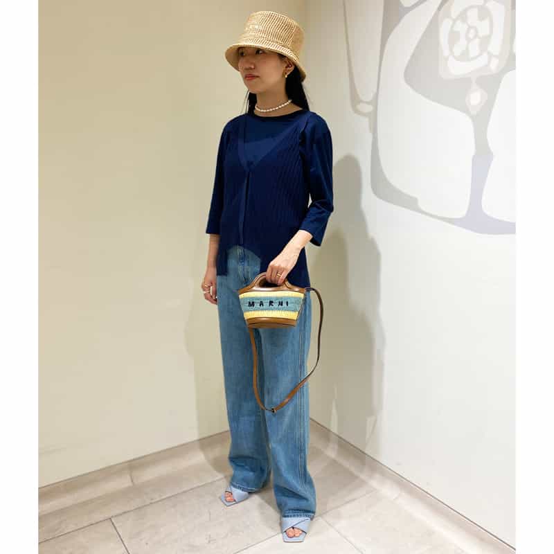 BARNEYS NEW YORK Wツイストサンダル LIGHT BLUE